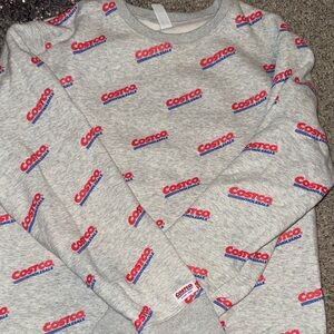 Logo All-Over Print Gray Crewneck Sweatshirt viral print